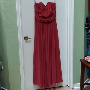 Women's Chiffon Red Formal Bridesmaid Prom Dress Size 16
